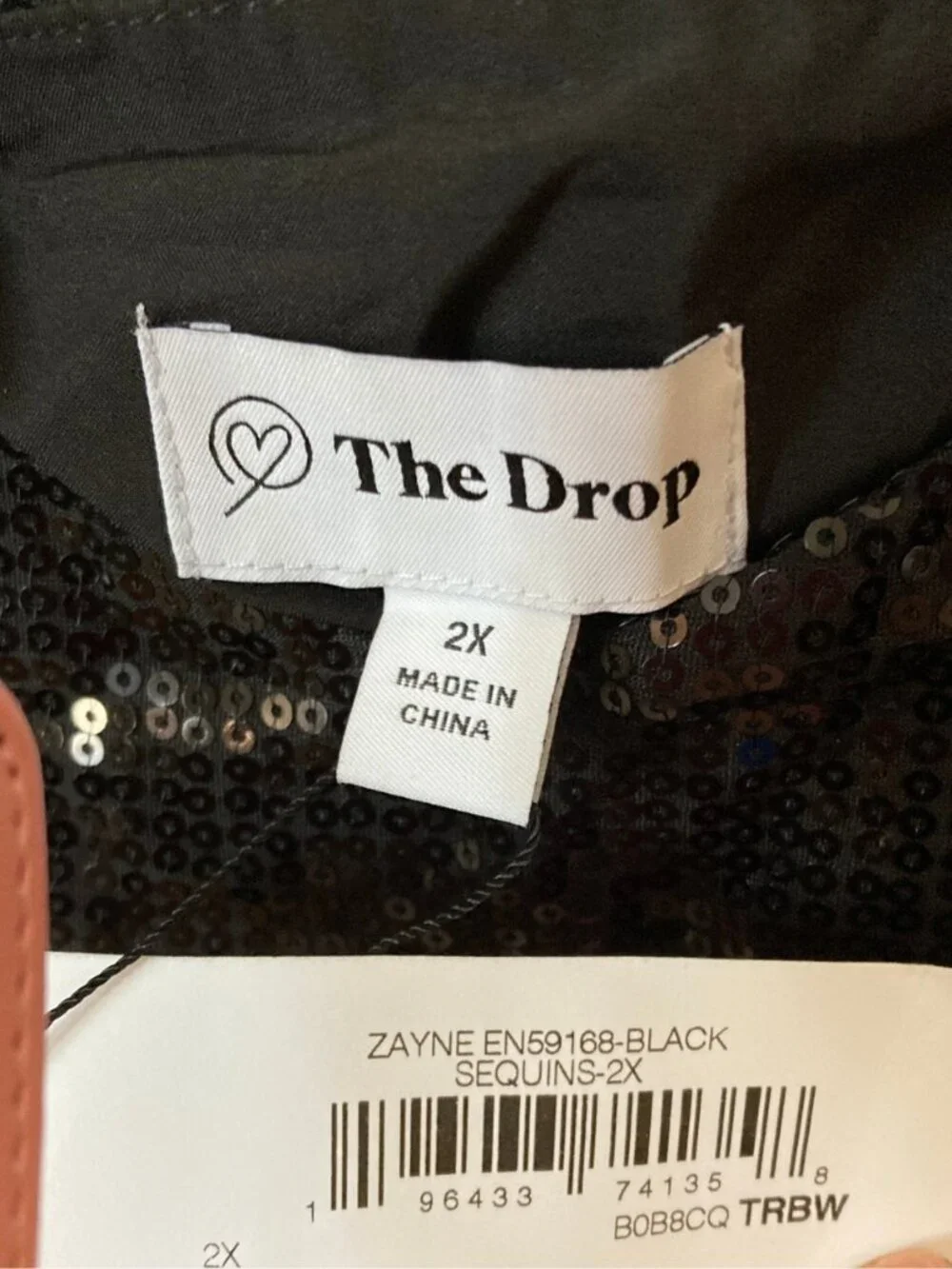 The Drop 2XL Black Sequin Midi Slip Dress NWT Party Cocktail Prom Wedding Glam - Picture 6 of 6